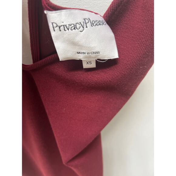 Privacy Please MIDI Slip Ribbed Burgundy Dress Size XS - Picture 2 of 6